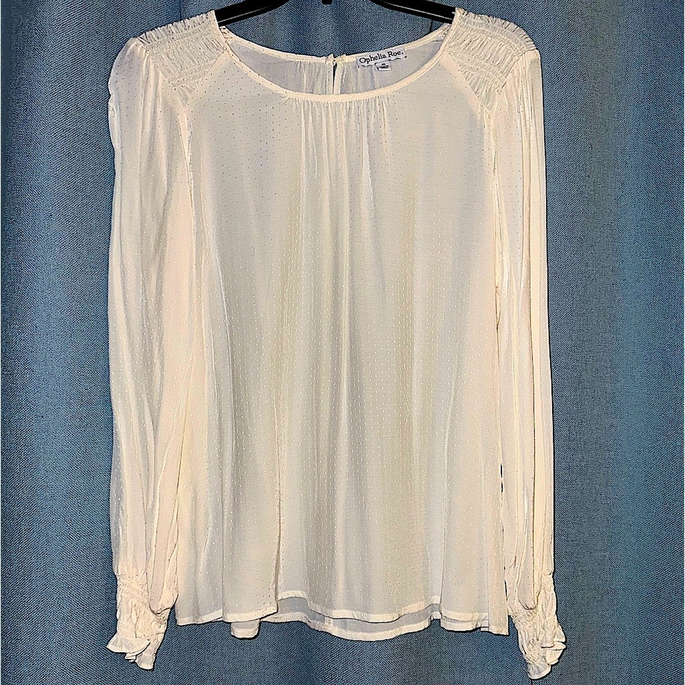Ophelia Roe off White Blouse with shoulder detail.